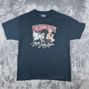 Never Broke Again YoungBoy Graphic T-Shirt Mens XL Black NBA Streetwear Tee